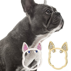 Diamond Frenchie Ring, Ring, Puppy rings, Anabela Chan Joaillerie - Fine jewelry with laboratory grown and created gemstones hand-crafted in the United Kingdom. Anabela Chan Joaillerie is the first fine jewellery brand in the world to champion laboratory-grown and created gemstones with high jewellery design, artisanal craftsmanship and a focus on ethical and sustainable innovations.
