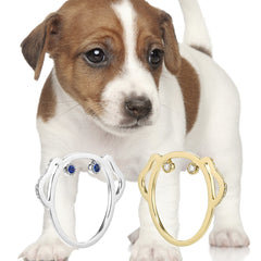 Sapphire Puppy Ring, Ring, Anabela Chan Joaillerie - Fine jewelry with laboratory grown and created gemstones hand-crafted in the United Kingdom. Anabela Chan Joaillerie is the first fine jewellery brand in the world to champion laboratory-grown and created gemstones with high jewellery design, artisanal craftsmanship and a focus on ethical and sustainable innovations.