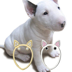 Pink Diamond Terrier Ring, Ring, Puppy rings, Anabela Chan Joaillerie - Fine jewelry with laboratory grown and created gemstones hand-crafted in the United Kingdom. Anabela Chan Joaillerie is the first fine jewellery brand in the world to champion laboratory-grown and created gemstones with high jewellery design, artisanal craftsmanship and a focus on ethical and sustainable innovations.