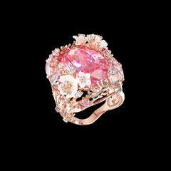 Pale Rose Paradise Ring, Ring, Anabela Chan Joaillerie - Fine jewelry with laboratory grown and created gemstones hand-crafted in the United Kingdom. Anabela Chan Joaillerie is the first fine jewellery brand in the world to champion laboratory-grown and created gemstones with high jewellery design, artisanal craftsmanship and a focus on ethical and sustainable innovations.