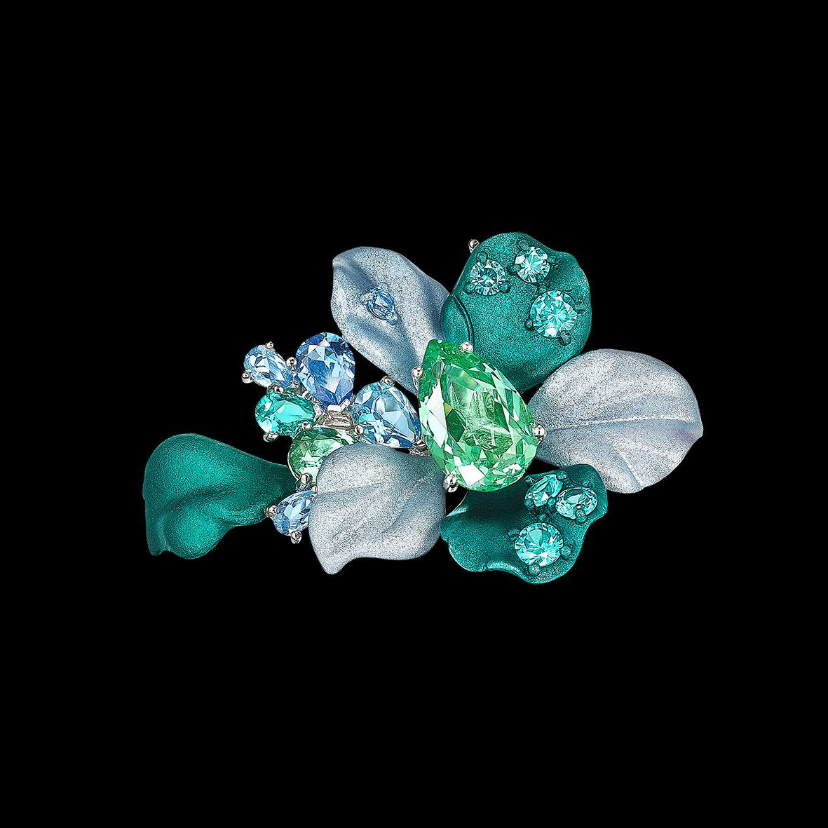 Paraiba Ariel Ring, Ring, Anabela Chan Joaillerie - Fine jewelry with laboratory grown and created gemstones hand-crafted in the United Kingdom. Anabela Chan Joaillerie is the first fine jewellery brand in the world to champion laboratory-grown and created gemstones with high jewellery design, artisanal craftsmanship and a focus on ethical and sustainable innovations.