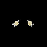 Petite White Floral Studs, Earrings, Anabela Chan Joaillerie - Fine jewelry with laboratory grown and created gemstones hand-crafted in the United Kingdom. Anabela Chan Joaillerie is the first fine jewellery brand in the world to champion laboratory-grown and created gemstones with high jewellery design, artisanal craftsmanship and a focus on ethical and sustainable innovations.