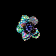 Rainbow Sapphire Poppy Brooch