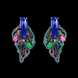 Rainbow Sapphire Titan Earrings, Earring, Anabela Chan Joaillerie - Fine jewelry with laboratory grown and created gemstones hand-crafted in the United Kingdom. Anabela Chan Joaillerie is the first fine jewellery brand in the world to champion laboratory-grown and created gemstones with high jewellery design, artisanal craftsmanship and a focus on ethical and sustainable innovations.
