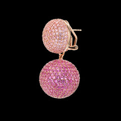 Rose Sapphire Bauble Earrings, Earrings, Anabela Chan Joaillerie - Fine jewelry with laboratory grown and created gemstones hand-crafted in the United Kingdom. Anabela Chan Joaillerie is the first fine jewellery brand in the world to champion laboratory-grown and created gemstones with high jewellery design, artisanal craftsmanship and a focus on ethical and sustainable innovations.