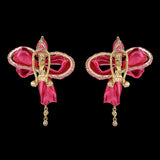Ruby Cupid's Bow Earrings, Earring, Anabela Chan Joaillerie - Fine jewelry with laboratory grown and created gemstones hand-crafted in the United Kingdom. Anabela Chan Joaillerie is the first fine jewellery brand in the world to champion laboratory-grown and created gemstones with high jewellery design, artisanal craftsmanship and a focus on ethical and sustainable innovations.