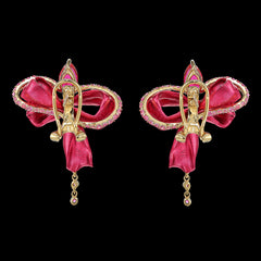 Ruby Cupid's Bow Earrings, Earring, Anabela Chan Joaillerie - Fine jewelry with laboratory grown and created gemstones hand-crafted in the United Kingdom. Anabela Chan Joaillerie is the first fine jewellery brand in the world to champion laboratory-grown and created gemstones with high jewellery design, artisanal craftsmanship and a focus on ethical and sustainable innovations.