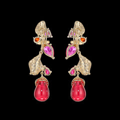 Ruby Galatea Earrings, Earring, Anabela Chan Joaillerie - Fine jewelry with laboratory grown and created gemstones hand-crafted in the United Kingdom. Anabela Chan Joaillerie is the first fine jewellery brand in the world to champion laboratory-grown and created gemstones with high jewellery design, artisanal craftsmanship and a focus on ethical and sustainable innovations.