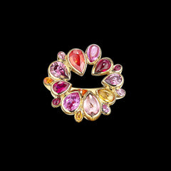 Sunset Panettone Ring, Ring, Anabela Chan Joaillerie - Fine jewelry with laboratory grown and created gemstones hand-crafted in the United Kingdom. Anabela Chan Joaillerie is the first fine jewellery brand in the world to champion laboratory-grown and created gemstones with high jewellery design, artisanal craftsmanship and a focus on ethical and sustainable innovations.