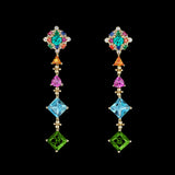 Tropical Paradise Drop Earrings, Earring, Anabela Chan Joaillerie - Fine jewelry with laboratory grown and created gemstones hand-crafted in the United Kingdom. Anabela Chan Joaillerie is the first fine jewellery brand in the world to champion laboratory-grown and created gemstones with high jewellery design, artisanal craftsmanship and a focus on ethical and sustainable innovations.
