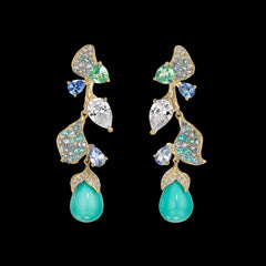 Turquoise Galatea Earrings, Earring, Anabela Chan Joaillerie - Fine jewelry with laboratory grown and created gemstones hand-crafted in the United Kingdom. Anabela Chan Joaillerie is the first fine jewellery brand in the world to champion laboratory-grown and created gemstones with high jewellery design, artisanal craftsmanship and a focus on ethical and sustainable innovations.