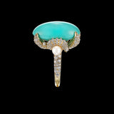 Turquoise Mermaid Ring, Ring, Anabela Chan Joaillerie - Fine jewelry with laboratory grown and created gemstones hand-crafted in the United Kingdom. Anabela Chan Joaillerie is the first fine jewellery brand in the world to champion laboratory-grown and created gemstones with high jewellery design, artisanal craftsmanship and a focus on ethical and sustainable innovations.