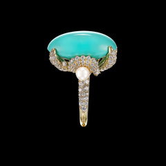 Turquoise Mermaid Ring, Ring, Anabela Chan Joaillerie - Fine jewelry with laboratory grown and created gemstones hand-crafted in the United Kingdom. Anabela Chan Joaillerie is the first fine jewellery brand in the world to champion laboratory-grown and created gemstones with high jewellery design, artisanal craftsmanship and a focus on ethical and sustainable innovations.