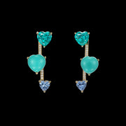 Turquoise Heart Pendulum Earrings