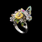 White Butterfly Bouquet Ring