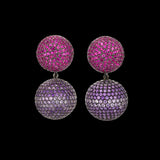Ruby Violet Bauble Earrings, Earring, Anabela Chan Joaillerie - Fine jewelry with laboratory grown and created gemstones hand-crafted in the United Kingdom. Anabela Chan Joaillerie is the first fine jewellery brand in the world to champion laboratory-grown and created gemstones with high jewellery design, artisanal craftsmanship and a focus on ethical and sustainable innovations.