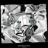 Black Treasure Emerald Earrings, Earring, Anabela Chan Joaillerie - Fine jewelry with laboratory grown and created gemstones hand-crafted in the United Kingdom. Anabela Chan Joaillerie is the first fine jewellery brand in the world to champion laboratory-grown and created gemstones with high jewellery design, artisanal craftsmanship and a focus on ethical and sustainable innovations.