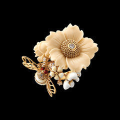 Bumble Blossom Ring, Ring, Anabela Chan Joaillerie - Fine jewelry with laboratory grown and created gemstones hand-crafted in the United Kingdom. Anabela Chan Joaillerie is the first fine jewellery brand in the world to champion laboratory-grown and created gemstones with high jewellery design, artisanal craftsmanship and a focus on ethical and sustainable innovations.