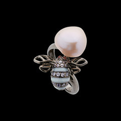 Bumble Bee Ring, Ring, Anabela Chan Joaillerie - Fine jewelry with laboratory grown and created gemstones hand-crafted in the United Kingdom. Anabela Chan Joaillerie is the first fine jewellery brand in the world to champion laboratory-grown and created gemstones with high jewellery design, artisanal craftsmanship and a focus on ethical and sustainable innovations.