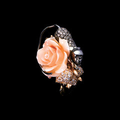 Rose Monkey Ring, Ring, Anabela Chan Joaillerie - Fine jewelry with laboratory grown and created gemstones hand-crafted in the United Kingdom. Anabela Chan Joaillerie is the first fine jewellery brand in the world to champion laboratory-grown and created gemstones with high jewellery design, artisanal craftsmanship and a focus on ethical and sustainable innovations.