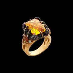 Tangerine Ring, Ring, Anabela Chan Joaillerie - Fine jewelry with laboratory grown and created gemstones hand-crafted in the United Kingdom. Anabela Chan Joaillerie is the first fine jewellery brand in the world to champion laboratory-grown and created gemstones with high jewellery design, artisanal craftsmanship and a focus on ethical and sustainable innovations.