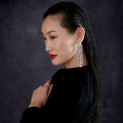 Diamond Cascade Earrings, Earring, Anabela Chan Joaillerie - Fine jewelry with laboratory grown and created gemstones hand-crafted in the United Kingdom. Anabela Chan Joaillerie is the first fine jewellery brand in the world to champion laboratory-grown and created gemstones with high jewellery design, artisanal craftsmanship and a focus on ethical and sustainable innovations.