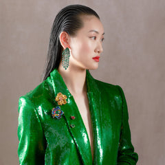 Emerald Cascade Earrings, Earrings, Anabela Chan Joaillerie - Fine jewelry with laboratory grown and created gemstones hand-crafted in the United Kingdom. Anabela Chan Joaillerie is the first fine jewellery brand in the world to champion laboratory-grown and created gemstones with high jewellery design, artisanal craftsmanship and a focus on ethical and sustainable innovations.