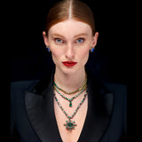 Emerald Nova Necklace, Necklace, Anabela Chan Joaillerie - Fine jewelry with laboratory grown and created gemstones hand-crafted in the United Kingdom. Anabela Chan Joaillerie is the first fine jewellery brand in the world to champion laboratory-grown and created gemstones with high jewellery design, artisanal craftsmanship and a focus on ethical and sustainable innovations.