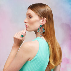 Paraiba Supernova Earrings, Earrings, Anabela Chan Joaillerie - Fine jewelry with laboratory grown and created gemstones hand-crafted in the United Kingdom. Anabela Chan Joaillerie is the first fine jewellery brand in the world to champion laboratory-grown and created gemstones with high jewellery design, artisanal craftsmanship and a focus on ethical and sustainable innovations.