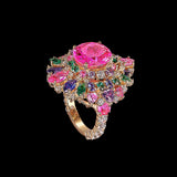 Peacock Mirage Ring, Ring, Anabela Chan Joaillerie - Fine jewelry with laboratory grown and created gemstones hand-crafted in the United Kingdom. Anabela Chan Joaillerie is the first fine jewellery brand in the world to champion laboratory-grown and created gemstones with high jewellery design, artisanal craftsmanship and a focus on ethical and sustainable innovations.