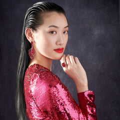 Ruby Atlantis Drop Earrings, Earring, Anabela Chan Joaillerie - Fine jewelry with laboratory grown and created gemstones hand-crafted in the United Kingdom. Anabela Chan Joaillerie is the first fine jewellery brand in the world to champion laboratory-grown and created gemstones with high jewellery design, artisanal craftsmanship and a focus on ethical and sustainable innovations.