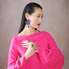 Blue Cinderella Ring, Ring, Anabela Chan Joaillerie - Fine jewelry with laboratory grown and created gemstones hand-crafted in the United Kingdom. Anabela Chan Joaillerie is the first fine jewellery brand in the world to champion laboratory-grown and created gemstones with high jewellery design, artisanal craftsmanship and a focus on ethical and sustainable innovations.