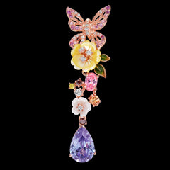 Amethyst Vine Earrings, Earring, Anabela Chan Joaillerie - Fine jewelry with laboratory grown and created gemstones hand-crafted in the United Kingdom. Anabela Chan Joaillerie is the first fine jewellery brand in the world to champion laboratory-grown and created gemstones with high jewellery design, artisanal craftsmanship and a focus on ethical and sustainable innovations.