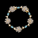 Aqua Daisy Diamond Bracelet
