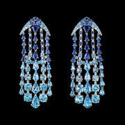 Aqua Sapphire Waterfall Earrings