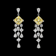 Asscher Canary Earrings, Earring, Anabela Chan Joaillerie - Fine jewelry with laboratory grown and created gemstones hand-crafted in the United Kingdom. Anabela Chan Joaillerie is the first fine jewellery brand in the world to champion laboratory-grown and created gemstones with high jewellery design, artisanal craftsmanship and a focus on ethical and sustainable innovations.