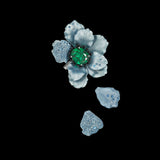 Emerald Poppy Brooch, Brooch, Anabela Chan Joaillerie - Fine jewelry with laboratory grown and created gemstones hand-crafted in the United Kingdom. Anabela Chan Joaillerie is the first fine jewellery brand in the world to champion laboratory-grown and created gemstones with high jewellery design, artisanal craftsmanship and a focus on ethical and sustainable innovations.