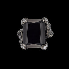 Black Diamond Cinderella Ring, Ring, Anabela Chan Joaillerie - Fine jewelry with laboratory grown and created gemstones hand-crafted in the United Kingdom. Anabela Chan Joaillerie is the first fine jewellery brand in the world to champion laboratory-grown and created gemstones with high jewellery design, artisanal craftsmanship and a focus on ethical and sustainable innovations.