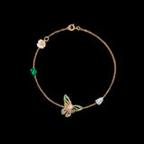Butterfly Charm Bracelet, Bracelet, Anabela Chan Joaillerie - Fine jewelry with laboratory grown and created gemstones hand-crafted in the United Kingdom. Anabela Chan Joaillerie is the first fine jewellery brand in the world to champion laboratory-grown and created gemstones with high jewellery design, artisanal craftsmanship and a focus on ethical and sustainable innovations.