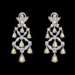 Canary Chandelier Earrings, Earring, Anabela Chan Joaillerie - Fine jewelry with laboratory grown and created gemstones hand-crafted in the United Kingdom. Anabela Chan Joaillerie is the first fine jewellery brand in the world to champion laboratory-grown and created gemstones with high jewellery design, artisanal craftsmanship and a focus on ethical and sustainable innovations.