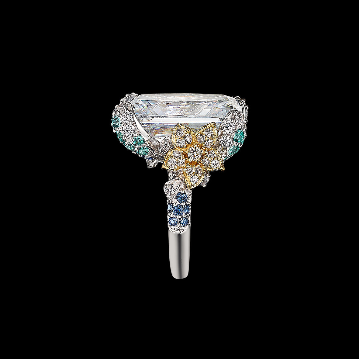 Diamond Cinderella Ring, Ring, English Garden, Anabela Chan Joaillerie - Fine jewelry with laboratory grown and created gemstones hand-crafted in the United Kingdom. Anabela Chan Joaillerie is the first fine jewellery brand in the world to champion laboratory-grown and created gemstones with high jewellery design, artisanal craftsmanship and a focus on ethical and sustainable innovations.