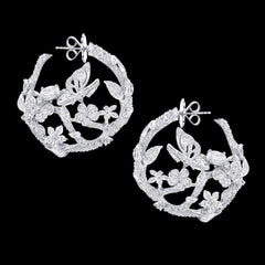 Diamond English Garden Earrings, Earring, Anabela Chan Joaillerie - Fine jewelry with laboratory grown and created gemstones hand-crafted in the United Kingdom. Anabela Chan Joaillerie is the first fine jewellery brand in the world to champion laboratory-grown and created gemstones with high jewellery design, artisanal craftsmanship and a focus on ethical and sustainable innovations.