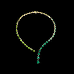 Emerald Nova Collar, Necklace, Anabela Chan Joaillerie - Fine jewelry with laboratory grown and created gemstones hand-crafted in the United Kingdom. Anabela Chan Joaillerie is the first fine jewellery brand in the world to champion laboratory-grown and created gemstones with high jewellery design, artisanal craftsmanship and a focus on ethical and sustainable innovations.