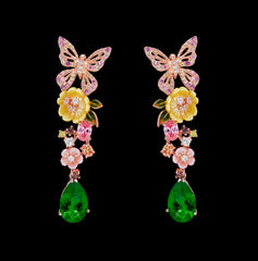 Emerald Vine Earrings, Earring, Anabela Chan Joaillerie - Fine jewelry with laboratory grown and created gemstones hand-crafted in the United Kingdom. Anabela Chan Joaillerie is the first fine jewellery brand in the world to champion laboratory-grown and created gemstones with high jewellery design, artisanal craftsmanship and a focus on ethical and sustainable innovations.