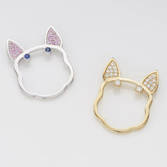 Diamond Frenchie Ring, Ring, Puppy rings, Anabela Chan Joaillerie - Fine jewelry with laboratory grown and created gemstones hand-crafted in the United Kingdom. Anabela Chan Joaillerie is the first fine jewellery brand in the world to champion laboratory-grown and created gemstones with high jewellery design, artisanal craftsmanship and a focus on ethical and sustainable innovations.