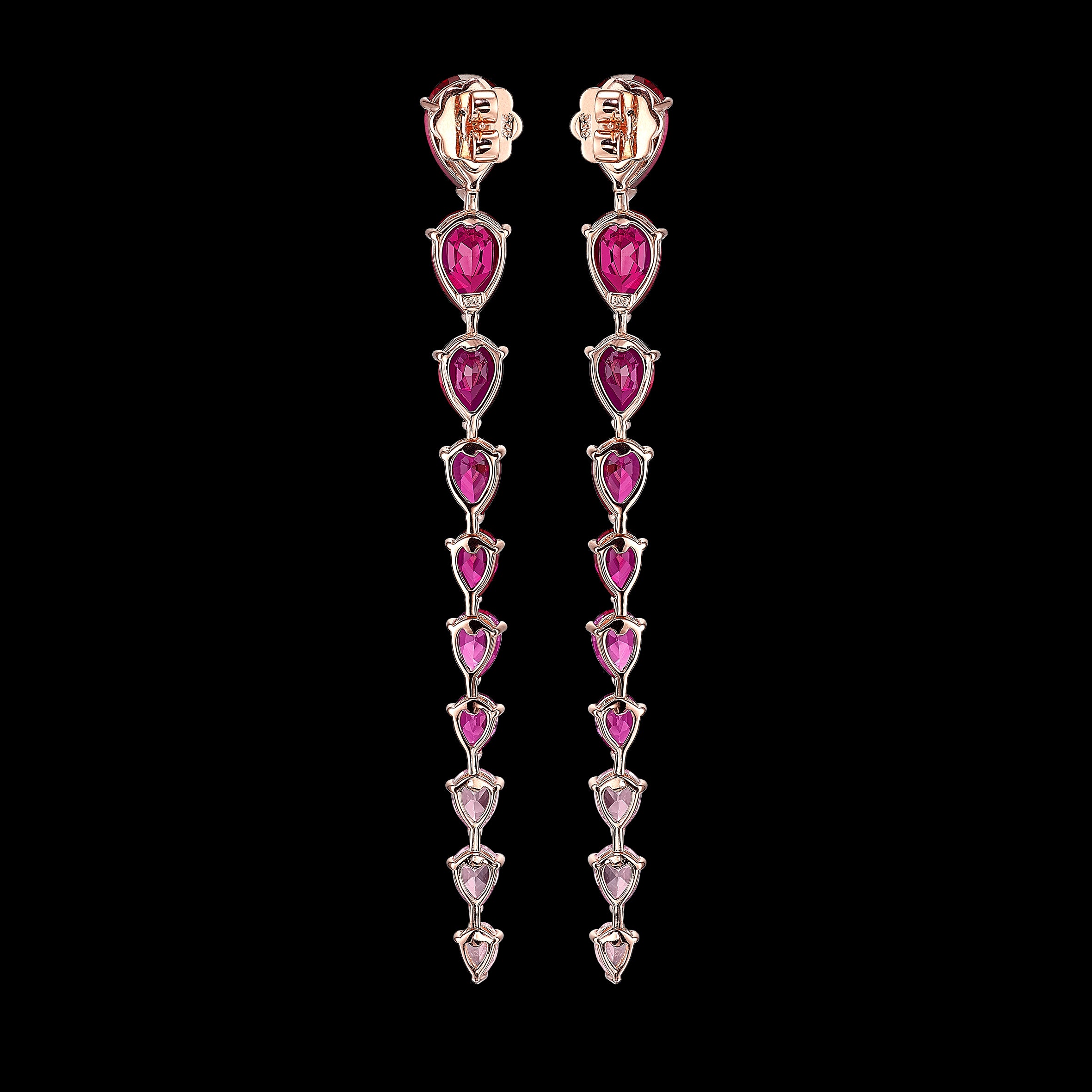 Fuchsia Nova Earrings, Earrings, Anabela Chan Joaillerie - Fine jewelry with laboratory grown and created gemstones hand-crafted in the United Kingdom. Anabela Chan Joaillerie is the first fine jewellery brand in the world to champion laboratory-grown and created gemstones with high jewellery design, artisanal craftsmanship and a focus on ethical and sustainable innovations.