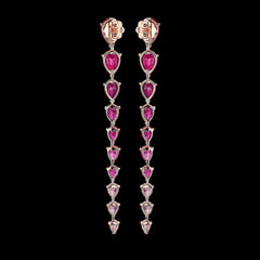 Fuchsia Nova Earrings, Earrings, Anabela Chan Joaillerie - Fine jewelry with laboratory grown and created gemstones hand-crafted in the United Kingdom. Anabela Chan Joaillerie is the first fine jewellery brand in the world to champion laboratory-grown and created gemstones with high jewellery design, artisanal craftsmanship and a focus on ethical and sustainable innovations.