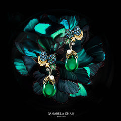 Greenberry Drop Earrings, Earring, Anabela Chan Joaillerie - Fine jewelry with laboratory grown and created gemstones hand-crafted in the United Kingdom. Anabela Chan Joaillerie is the first fine jewellery brand in the world to champion laboratory-grown and created gemstones with high jewellery design, artisanal craftsmanship and a focus on ethical and sustainable innovations.