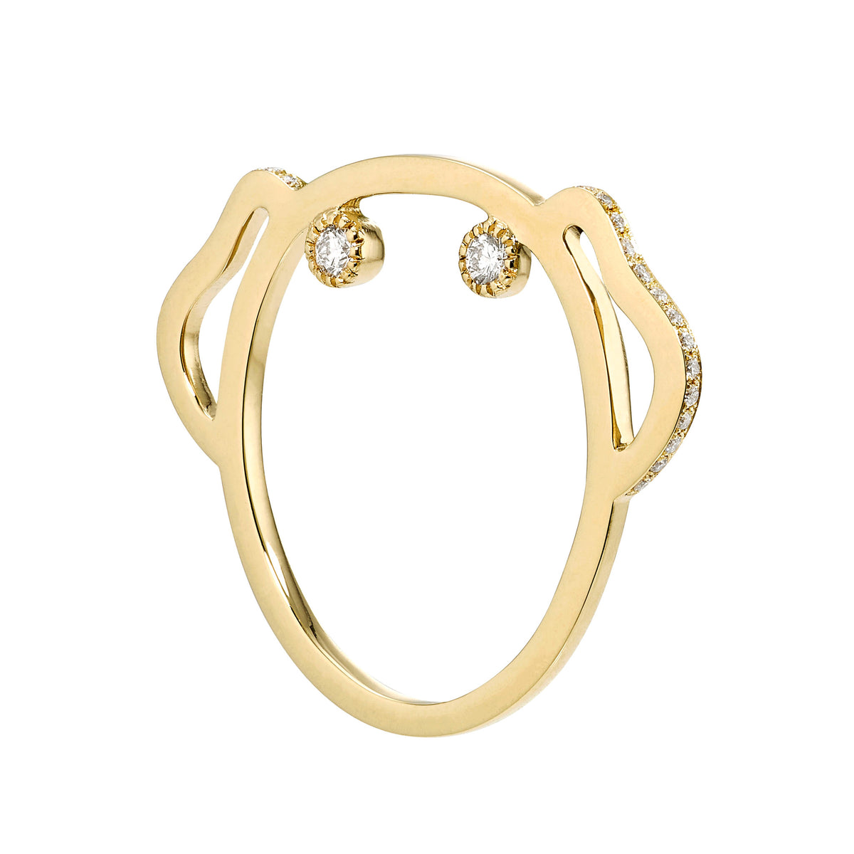 Diamond Puppy Ring, Ring, Anabela Chan Joaillerie - Fine jewelry with laboratory grown and created gemstones hand-crafted in the United Kingdom. Anabela Chan Joaillerie is the first fine jewellery brand in the world to champion laboratory-grown and created gemstones with high jewellery design, artisanal craftsmanship and a focus on ethical and sustainable innovations.