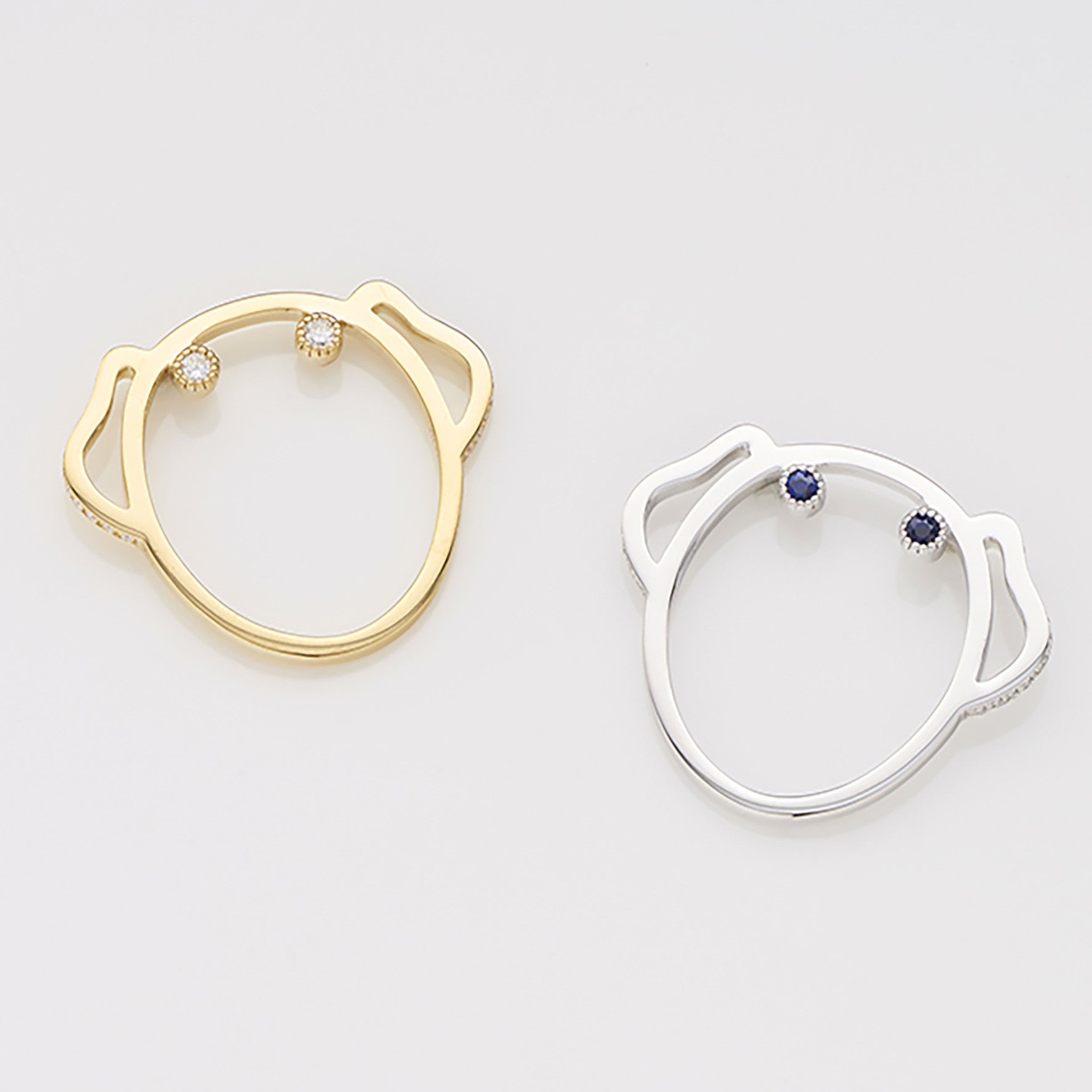 Sapphire Puppy Ring, Ring, Anabela Chan Joaillerie - Fine jewelry with laboratory grown and created gemstones hand-crafted in the United Kingdom. Anabela Chan Joaillerie is the first fine jewellery brand in the world to champion laboratory-grown and created gemstones with high jewellery design, artisanal craftsmanship and a focus on ethical and sustainable innovations.